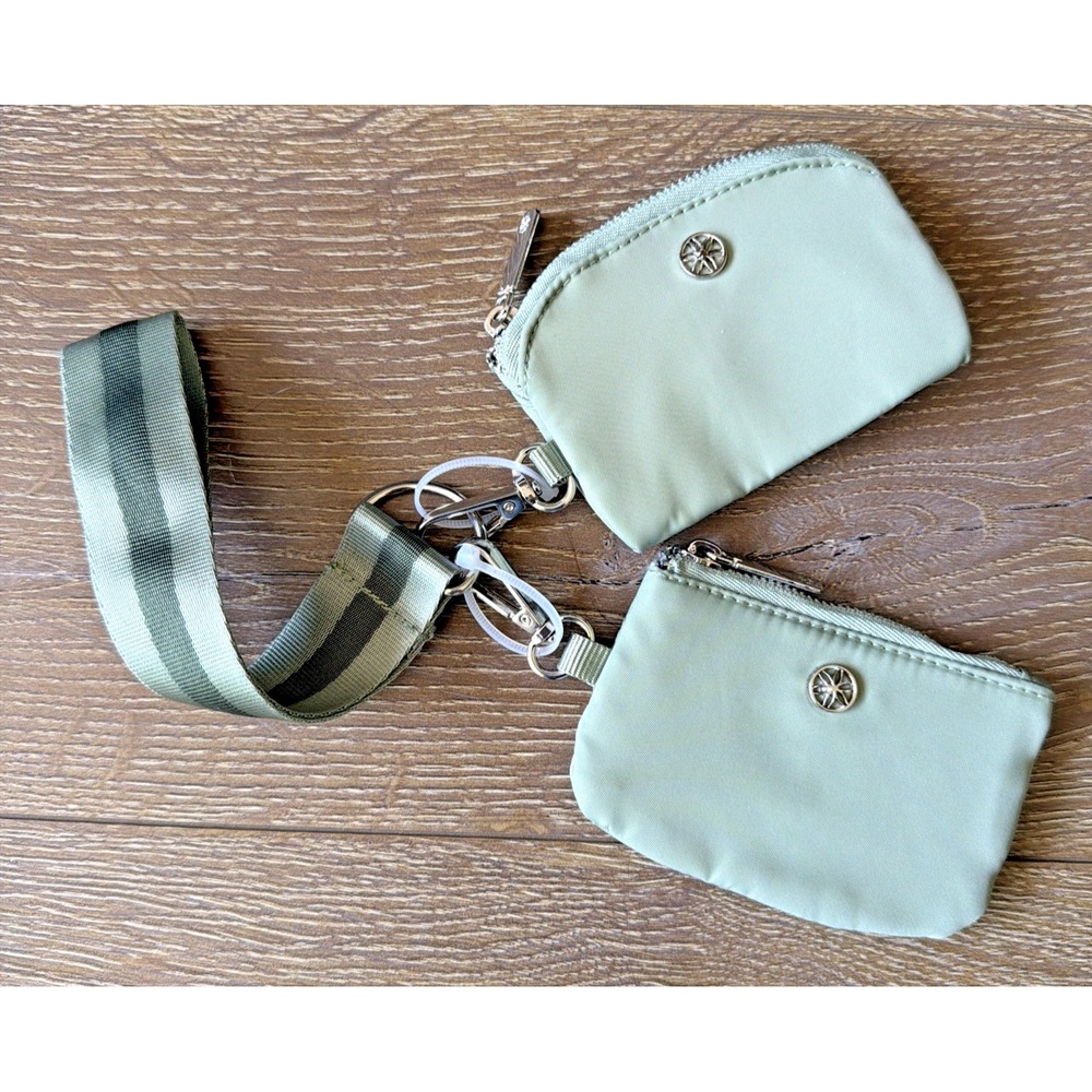 Gaiam Essentials Duo Wristlet Blue Green Coin Purses Set NWOT